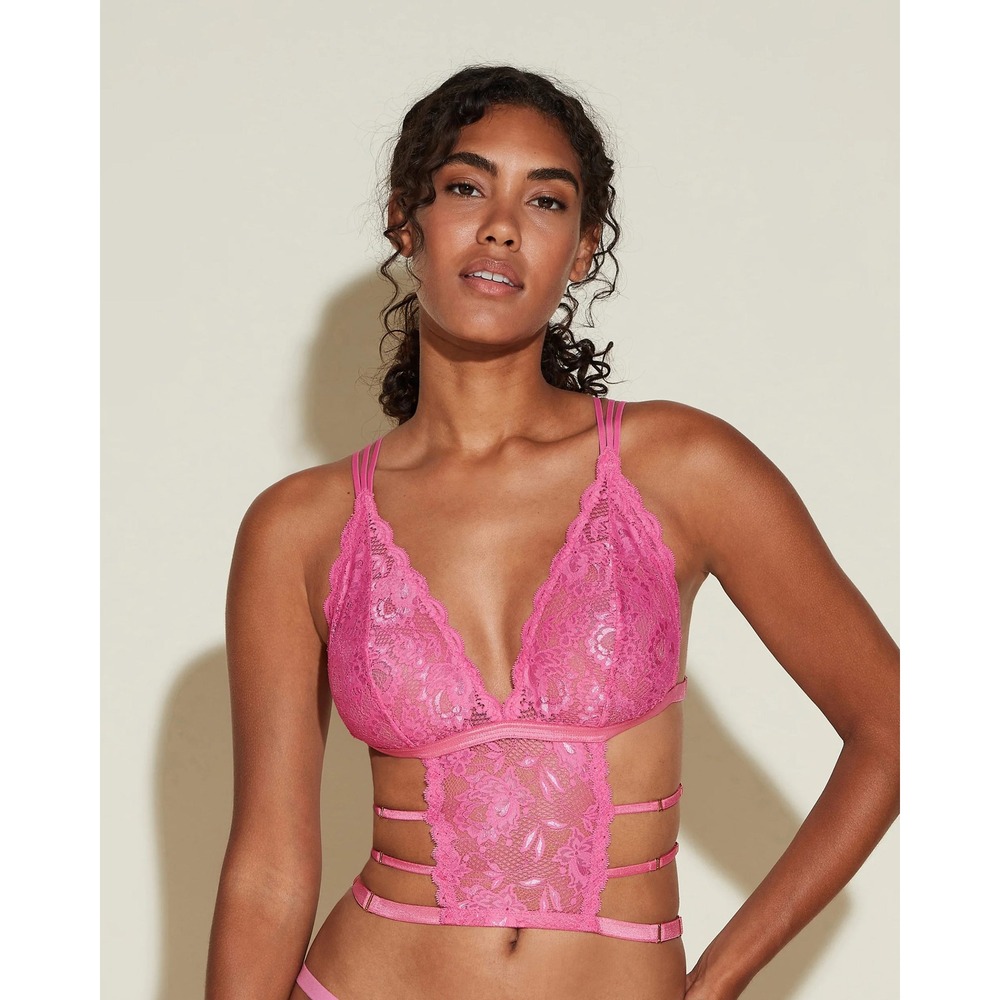 Cosabella Cropped Cami Women Small Pink NWT Never Say Never Tie Me Down - Picture 3 of 7